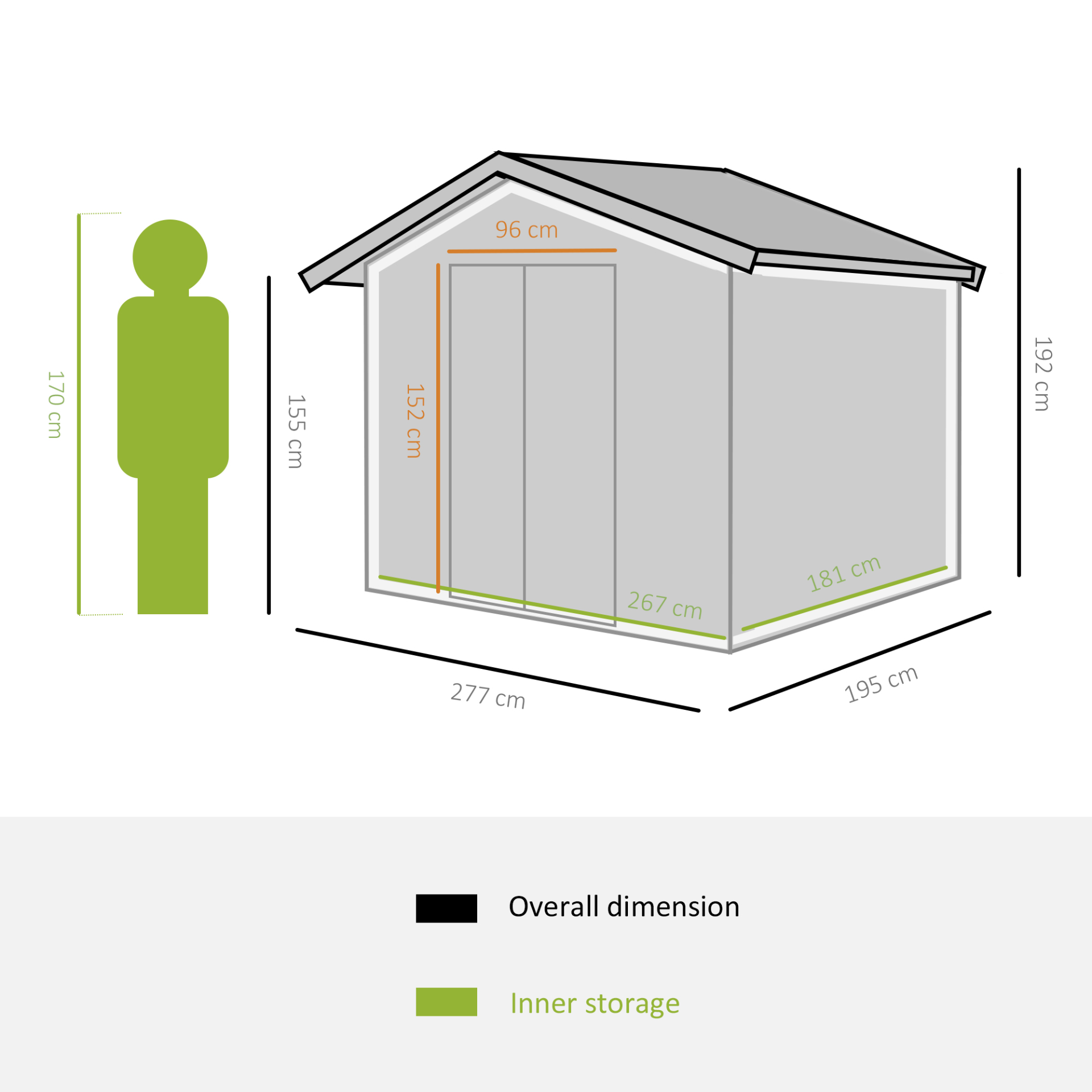 Outsunny 9 x 6FT Garden Metal Storage Shed Outdoor Storage Shed with Foundation Ventilation & Doors, Green MyLibelula