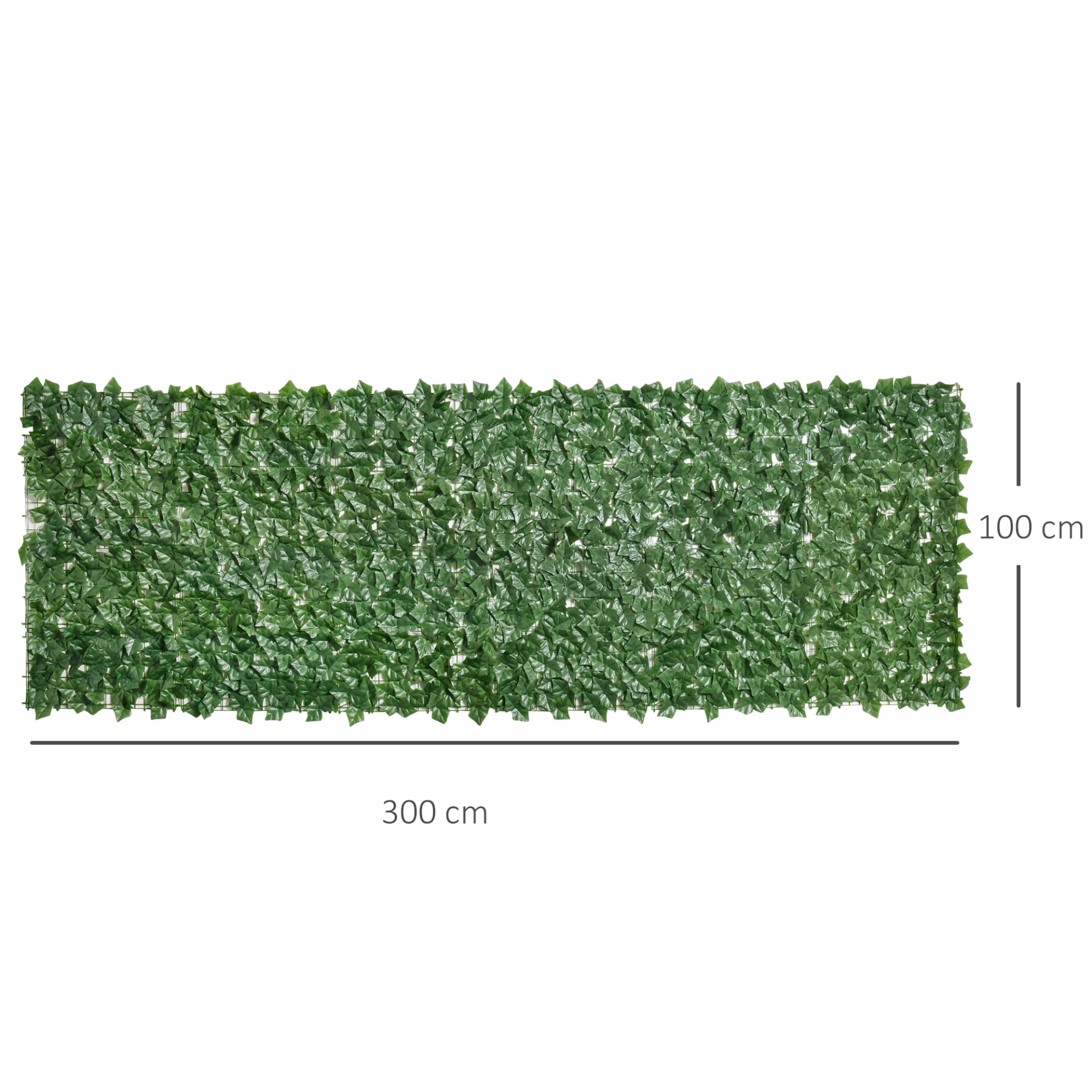 Outsunny Artificial Leaf Hedge Screen Privacy Fence Panel for Garden Outdoor Indoor Decor 3M x 1M Dark Green MyLibelula