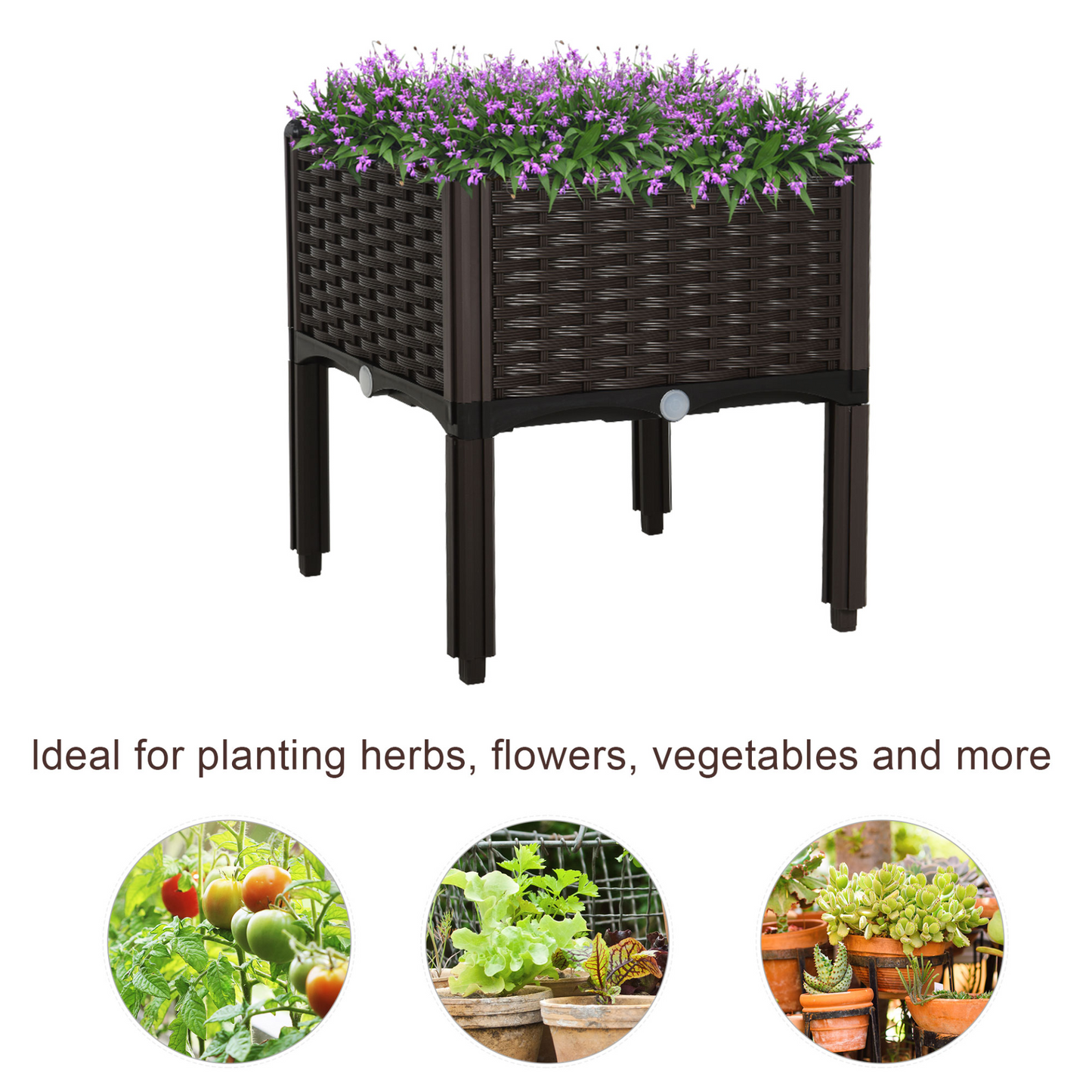 Elevate Your Garden with Outsunny 26L Raised Bed Planter Box - Brown MyLibelula