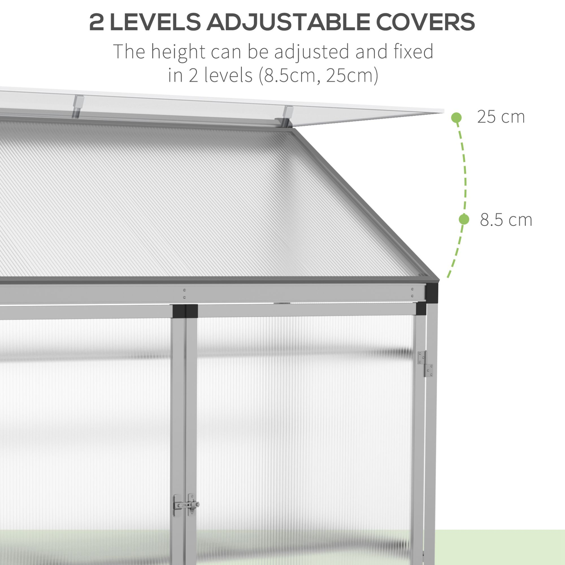 Outsunny 3 Tier Greenhouse Garden Outdoor Cold Frame Plant Flower Growth Transparent Polycarbonate Board Openable Roof Sliding Door w / Foundation 129.5L x 58W x 140H cm MyLibelula