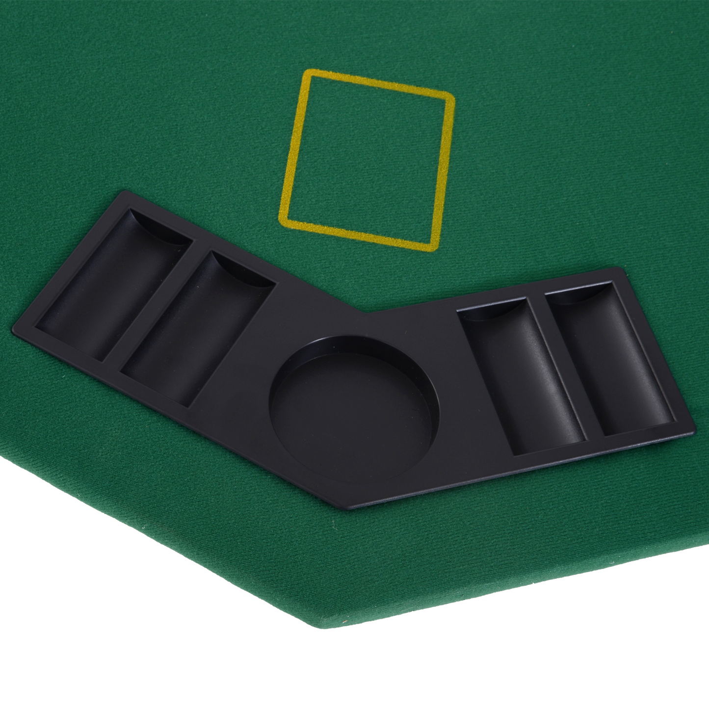 HOMCOM 8 Player Folding Poker Table with Chip Cup Holder, Steel Base & Felt Top - Green Octagon Blackjack Casino MyLibelula