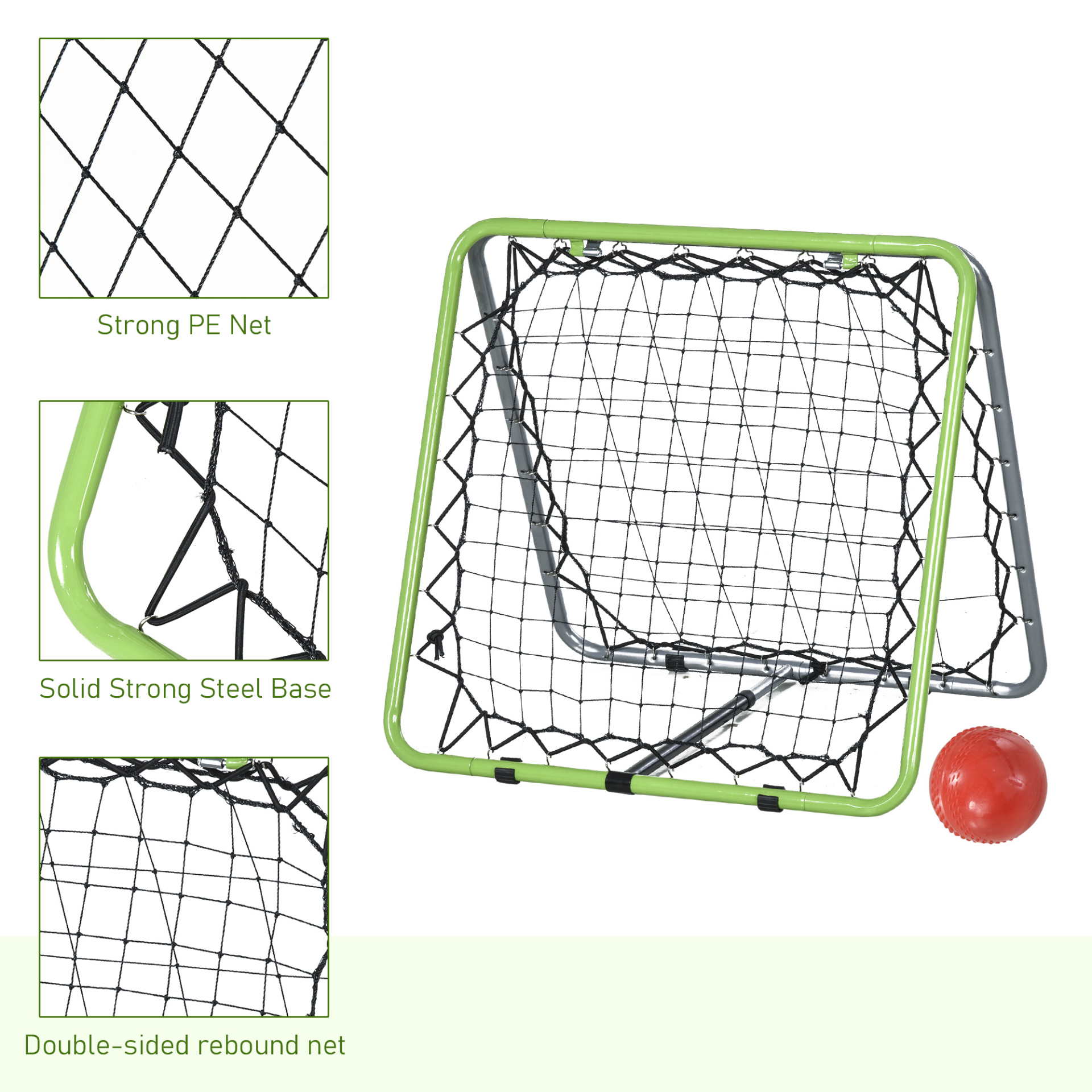 HOMCOM Football Training Net - Adjustable Soccer Kickback Target Goal Both Side Rebounder for Kids and Children to Practice in the Playground and Backyard MyLibelula