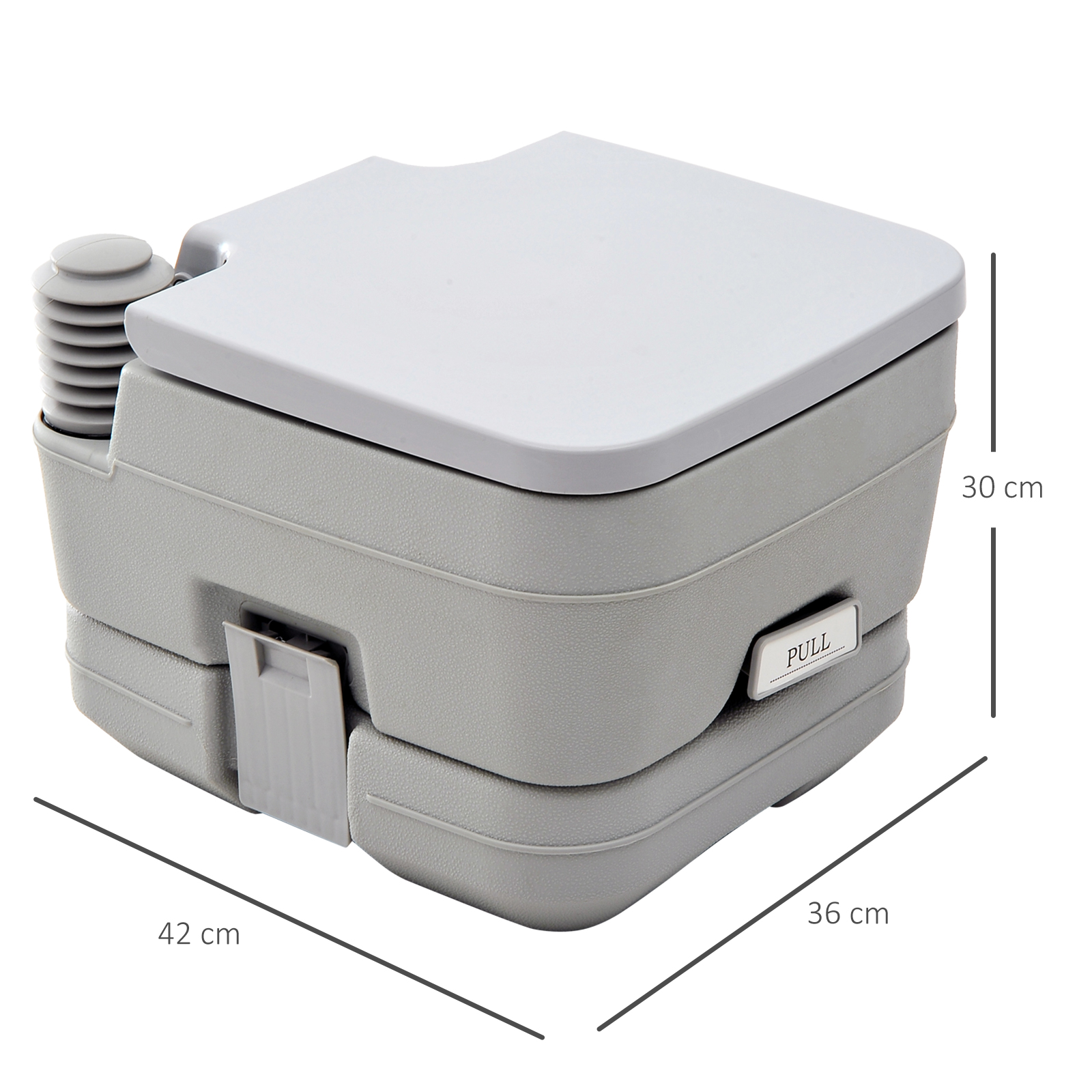 HOMCOM 10L Portable Travel Toilet for Camping, Hiking & Outdoor Adventures - Grey MyLibelula