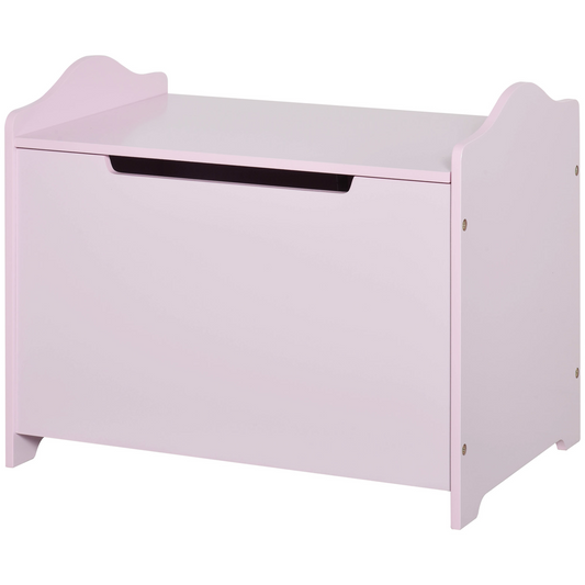 HOMCOM Wooden Kids Toy Storage Organizer Chest with Safety Hinge – Pink, 60 x 40 x 48 cm MyLibelula