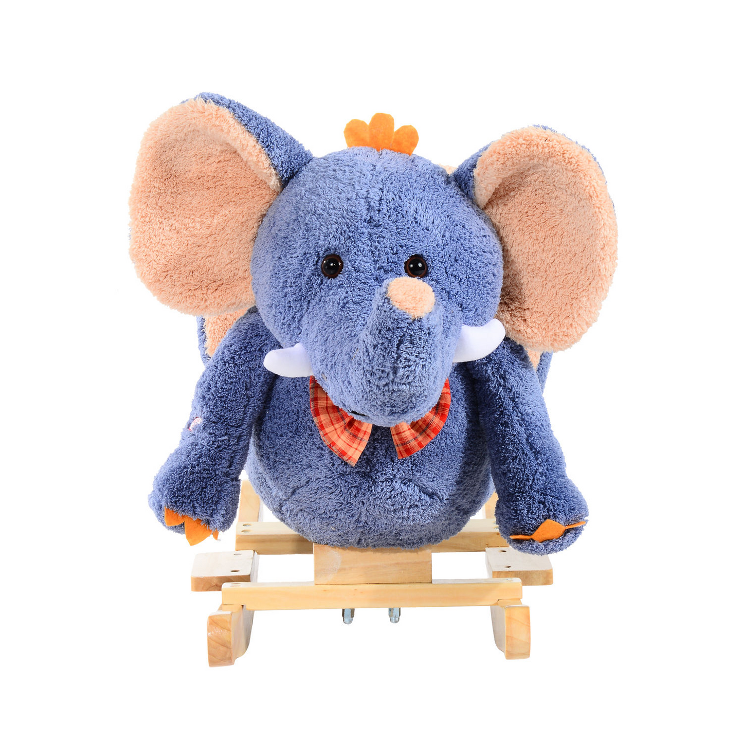 HOMCOM Plush Elephant Rocking Horse Toy with Sound – Ideal Baby & Toddler Gift, Blue MyLibelula