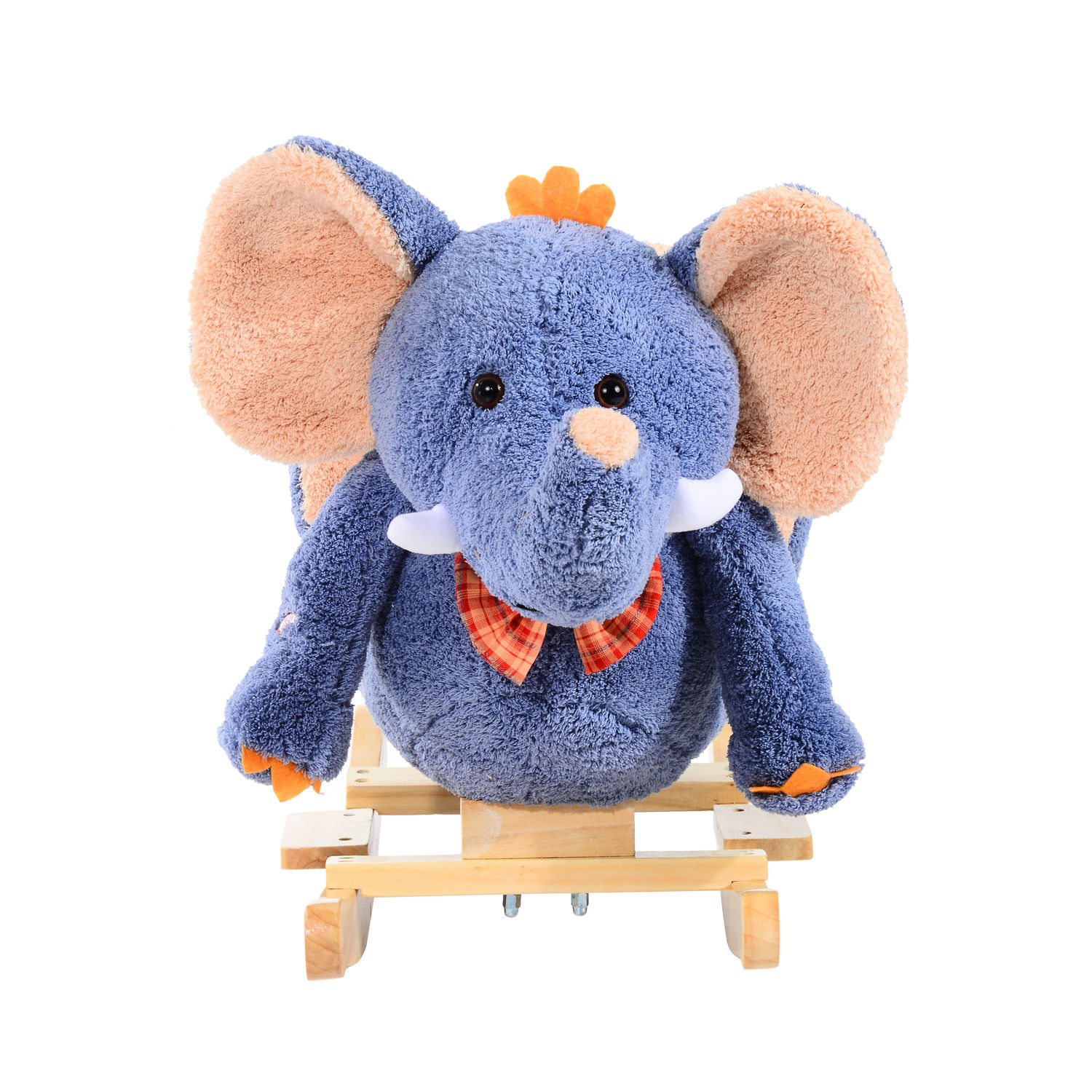 HOMCOM Plush Elephant Rocking Horse Toy with Sound – Ideal Baby & Toddler Gift, Blue MyLibelula