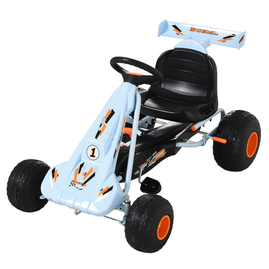 HOMCOM Kids Pedal Go Kart - Adjustable Seat, Brake Gears & Steering Wheel - 97 x 66 x 59 cm, Outdoor Fun Ride On Car MyLibelula