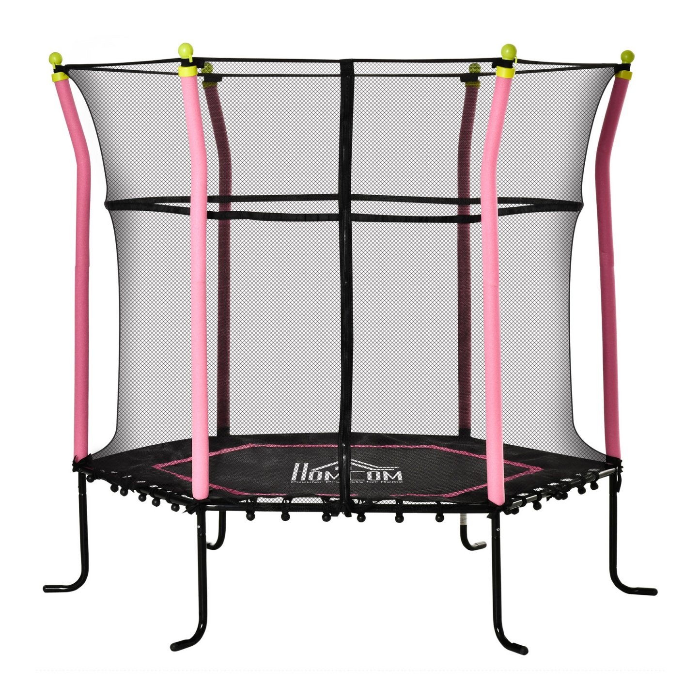 HOMCOM 5.2FT Kids Trampoline With Enclosure Net - Mini Indoor Outdoor Trampoline for Toddlers Age 3-10, Pink MyLibelula