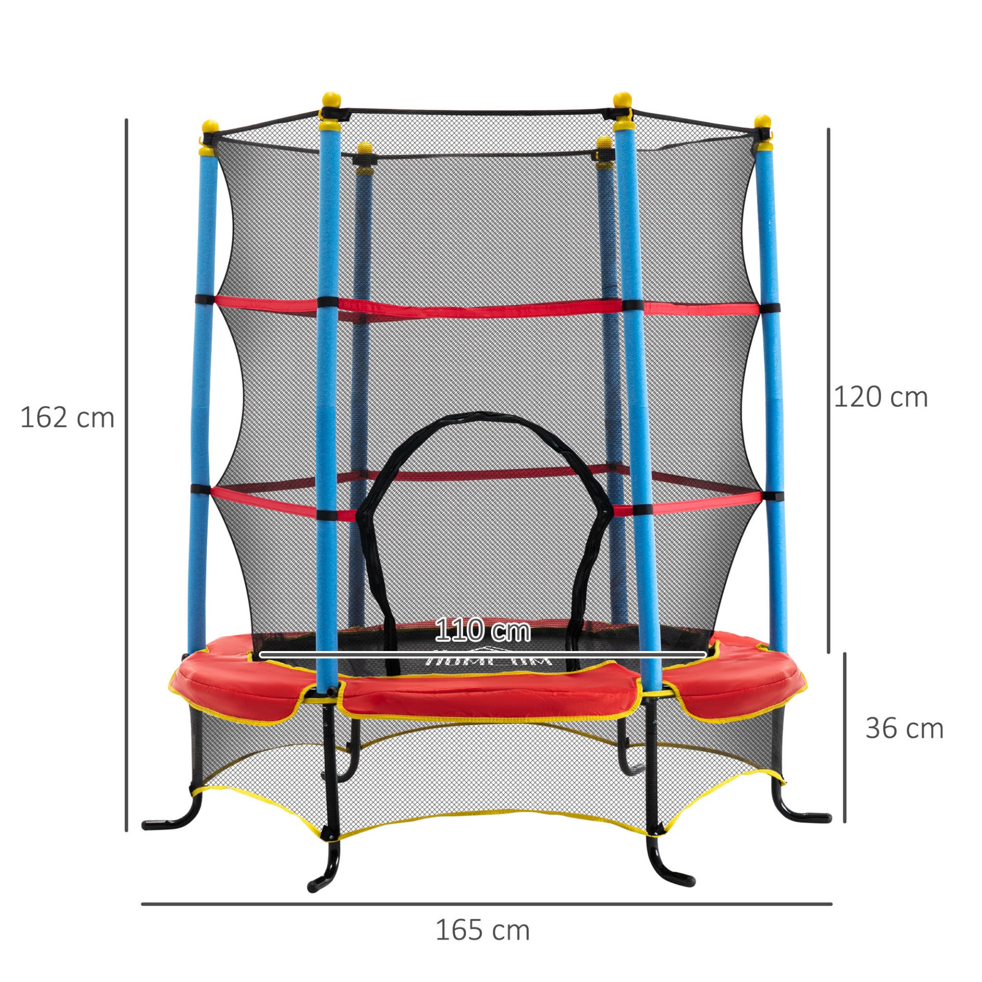 HOMCOM 4.6FT/55 Inch Kids Trampoline with Safety Enclosure Net - Perfect for Ages 3-6, Indoor/Outdoor Fun MyLibelula