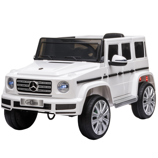 HOMCOM 12V Mercedes Benz G500 Kids Ride On Car with Parental Remote, Music & Lights - White MyLibelula