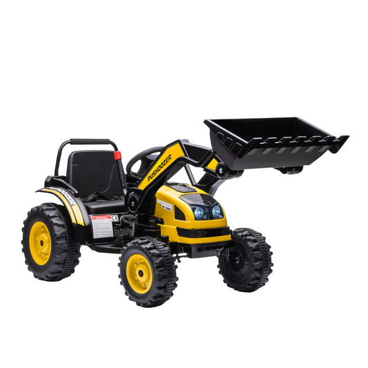 HOMCOM 6V Electric Kids Ride On Digger Excavator - Yellow Construction Tractor with Music & Headlight for Ages 3-5 MyLibelula