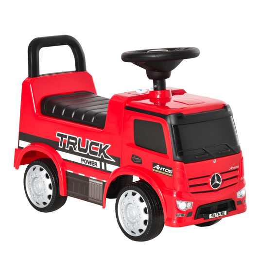 HOMCOM Kids Ride On Car Truck Mercedes Benz Licensed | Foot to Floor Slider with Storage | Red | 12-36 Months MyLibelula