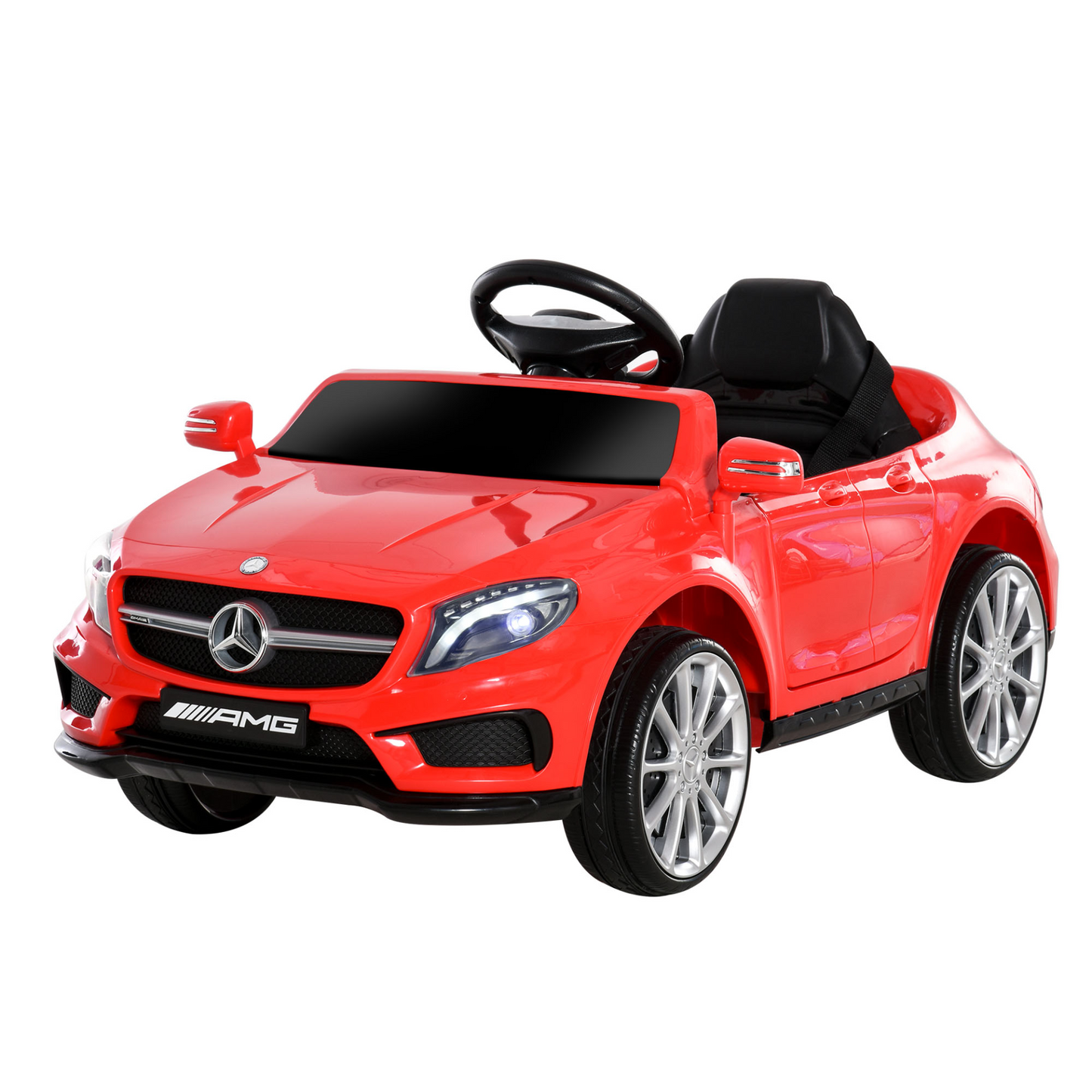 HOMCOM 6V Kids Ride On Car Mercedes Benz GLA Licensed Toy with Music, Remote Control, Rechargeable Headlight, Two Speeds - Red MyLibelula