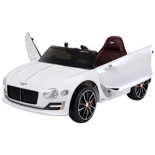 HOMCOM 12V Kids Electric Ride-on Car Bentley GT – Twin Motors, LED Lights, Music, Parental Remote – White MyLibelula