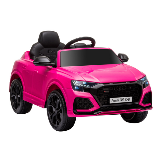 HOMCOM 6V Kids Electric Ride On Car - RS Q8 Licensed Toy Car with Remote Control, Music, Lights, USB MP3 & Bluetooth for Ages 3-5, Pink MyLibelula