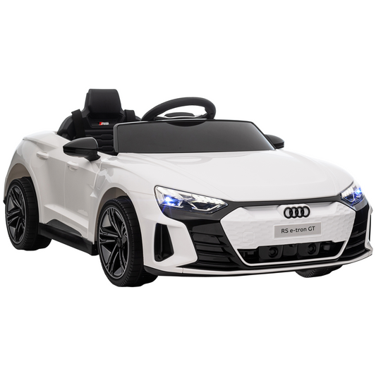 HOMCOM Audi RS e-tron GT Licensed Kids Electric Ride-On Car 12V Battery Powered Toy w/ Remote Control, Lights, Music – White MyLibelula