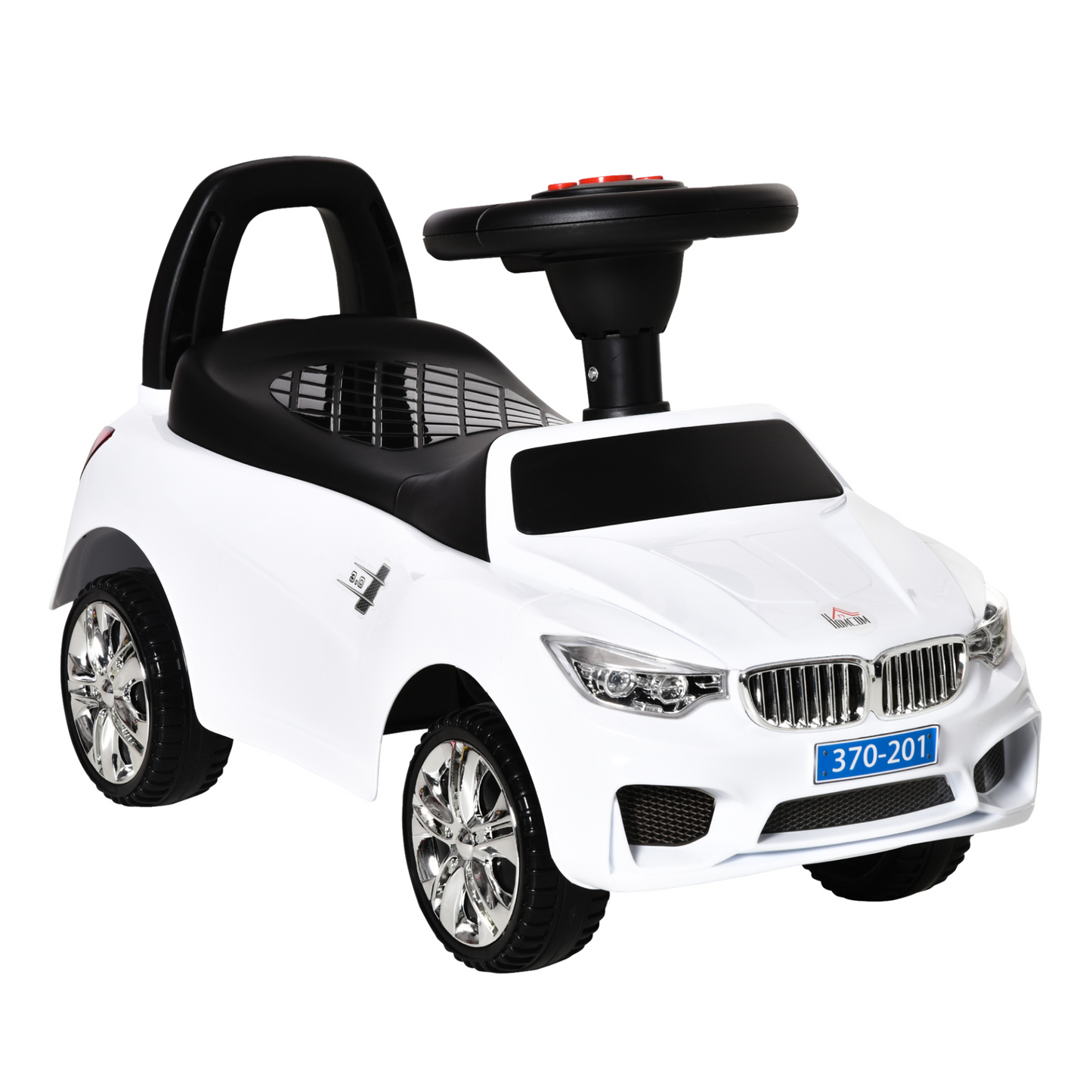 HOMCOM Ride On Car for Toddlers, Foot to Floor Sliding Car with Horn, Music, Lights & Storage, White MyLibelula