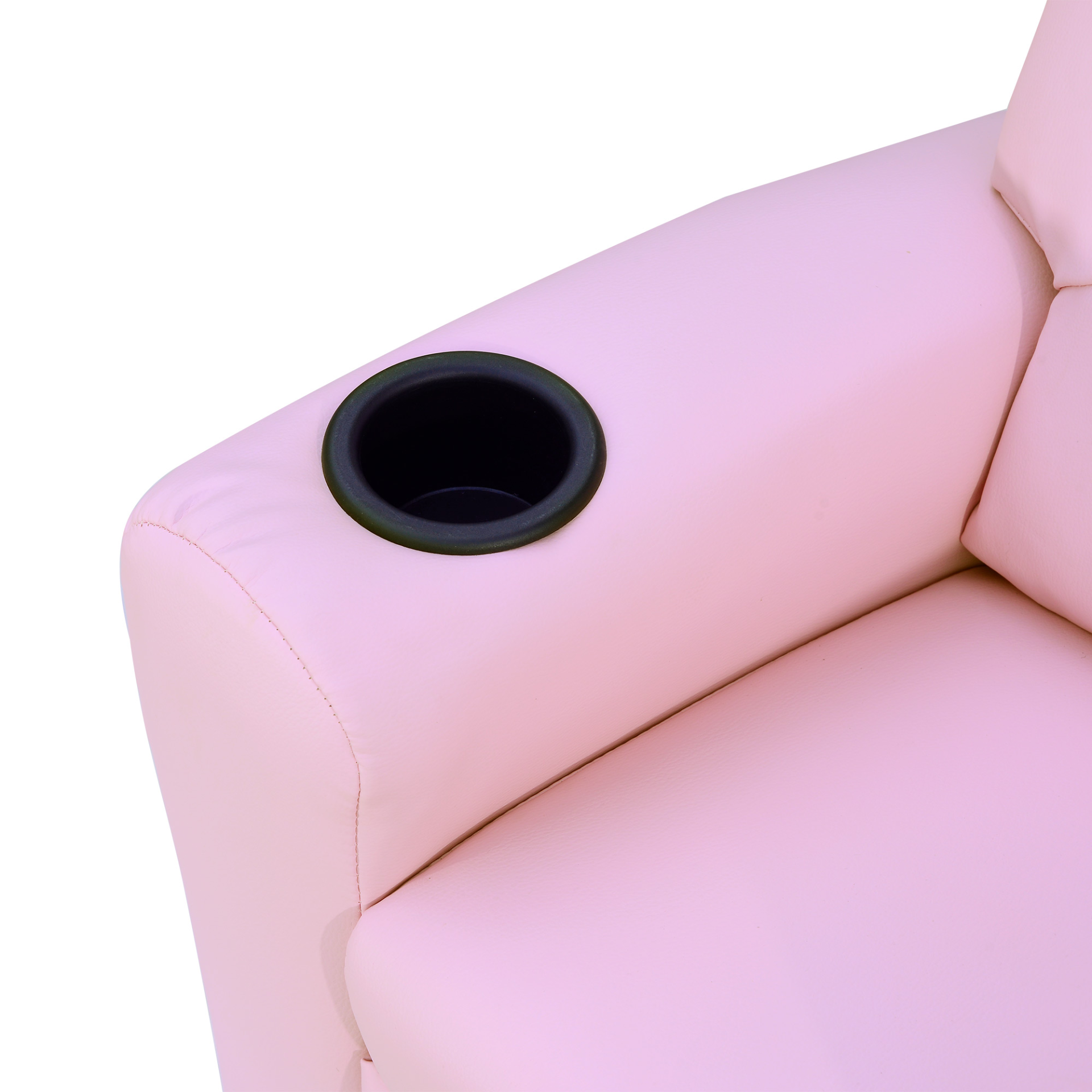 HOMCOM Kids Pink Recliner Lounger Armchair with Cup Holder – PU Leather Look MyLibelula