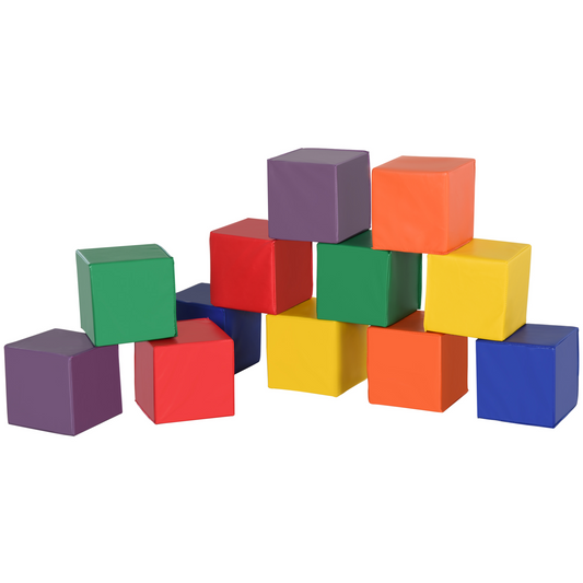 HOMCOM 12 Piece Soft Play Foam Blocks – Safe & Educational Stacking Toys for Toddlers & Preschool Kids MyLibelula