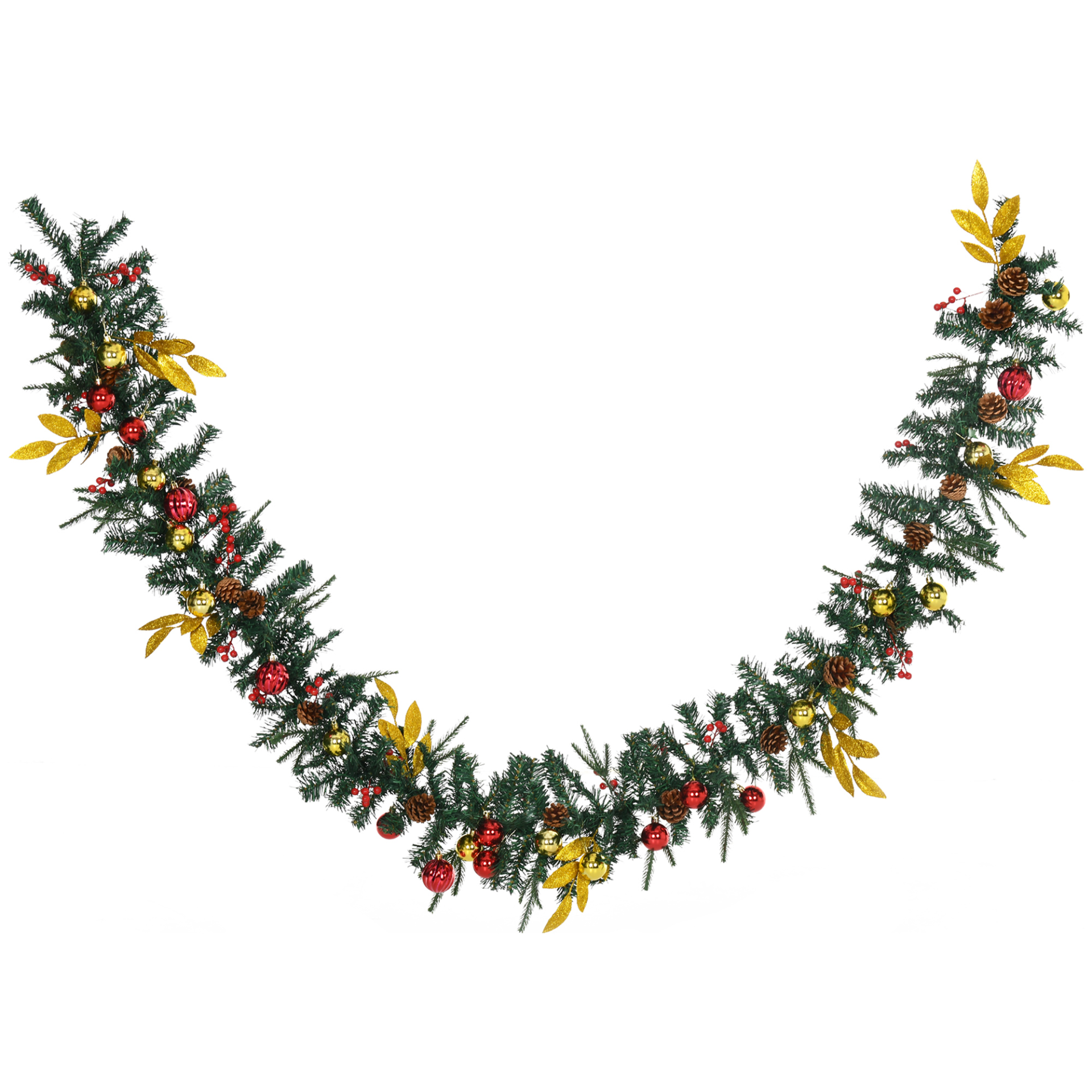 HOMCOM 2.7M Artificial Christmas Garland w/ Pine Cones Decorations – Seasonal Beauty for Home & Fireplace MyLibelula