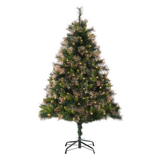 HOMCOM 1.5m Pre-Lit Artificial Spruce Christmas Tree with Warm White LED Lights & Metal Stand MyLibelula