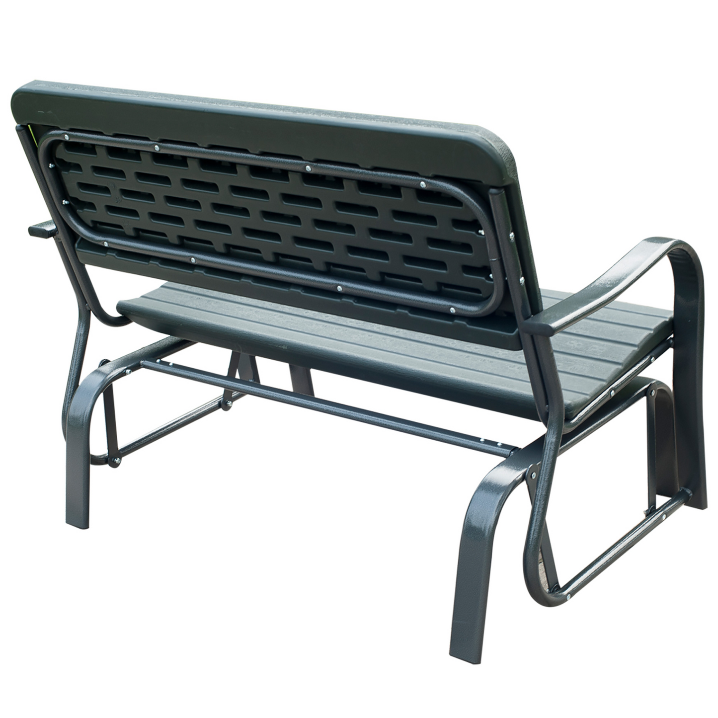 Outsunny Garden Double Glider Bench - 2 Seater HDPE Metal Swing Chair for Outdoor Patio & Porch MyLibelula