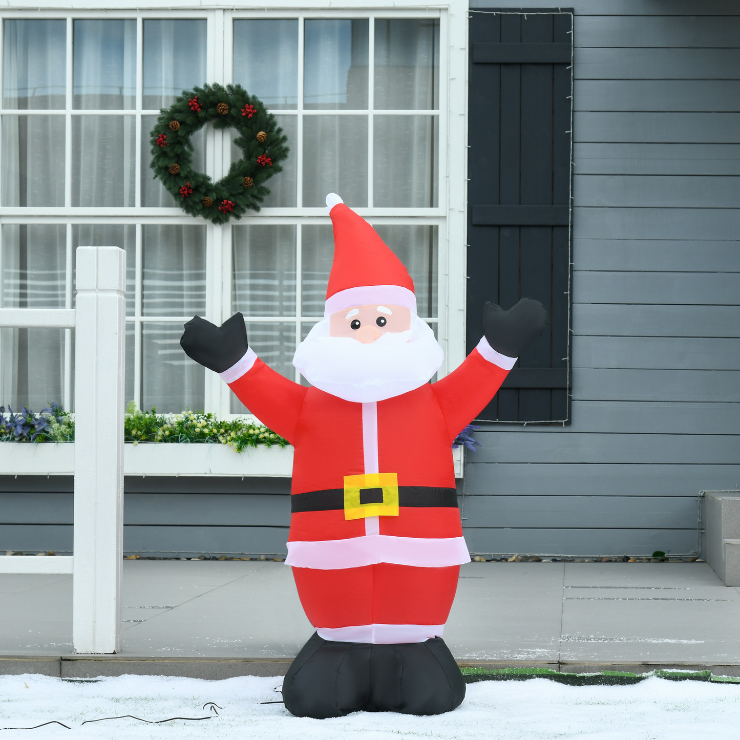 HOMCOM 4ft Inflatable Christmas Santa Claus with LED Light - Festive Holiday Yard Decoration MyLibelula