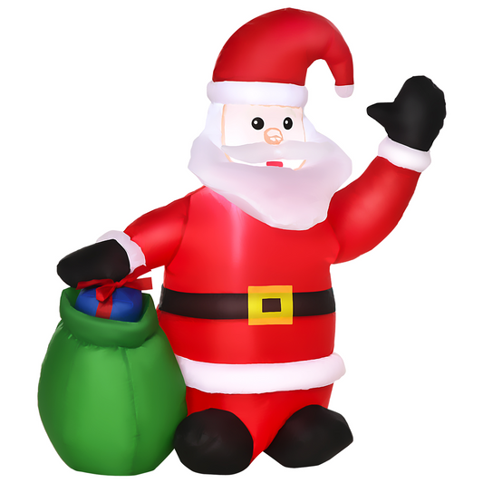 HOMCOM 4ft LED Inflatable Christmas Santa Claus Yard Decoration - Perfect Holiday Decor MyLibelula