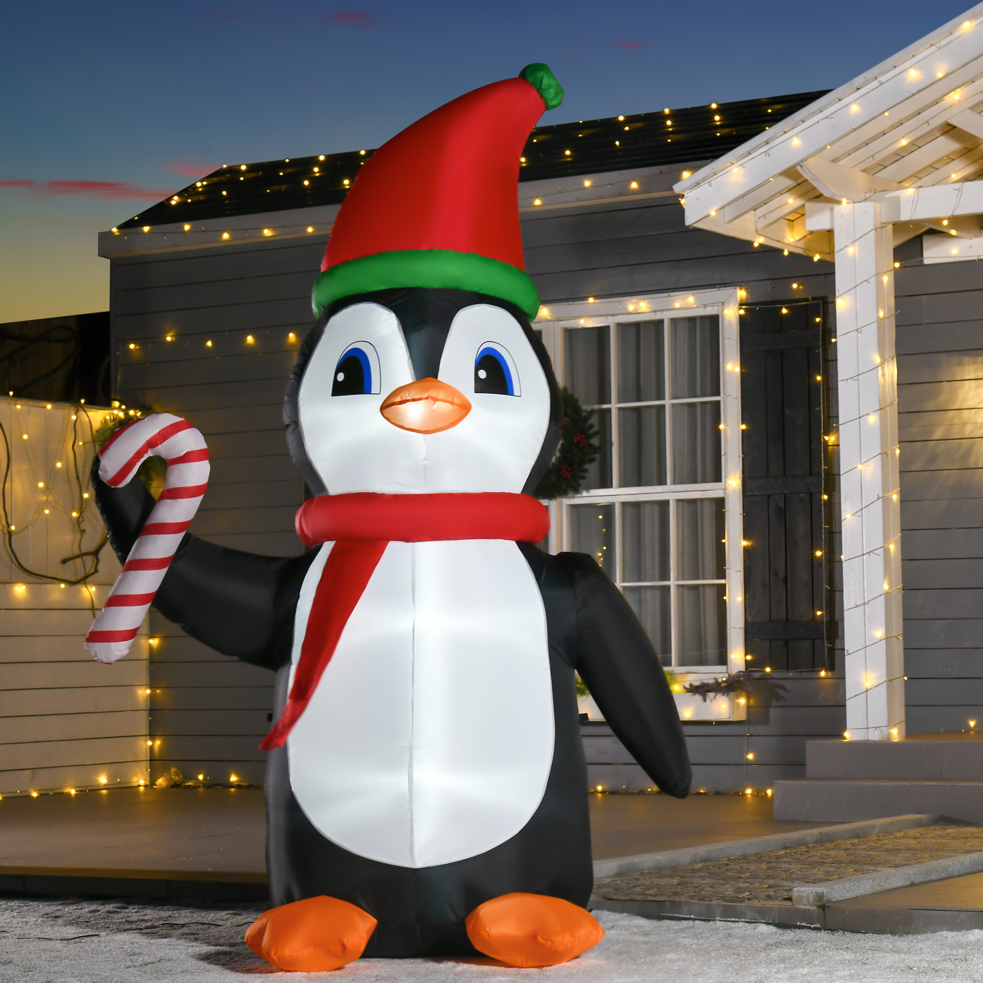 HOMCOM 8ft Inflatable Christmas Penguin with LED Lights | Outdoor Holiday Decoration MyLibelula