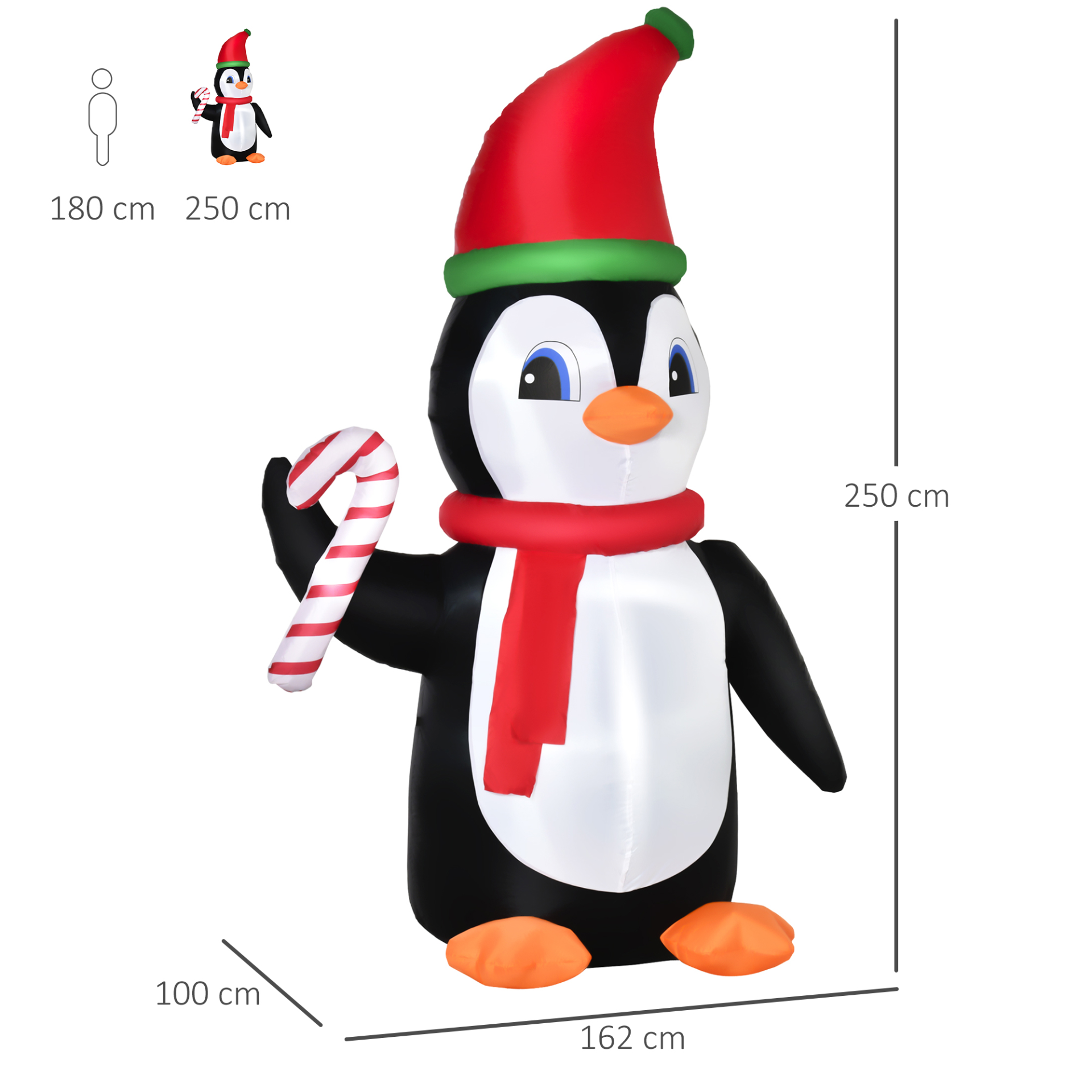 HOMCOM 8ft Inflatable Christmas Penguin with LED Lights | Outdoor Holiday Decoration MyLibelula