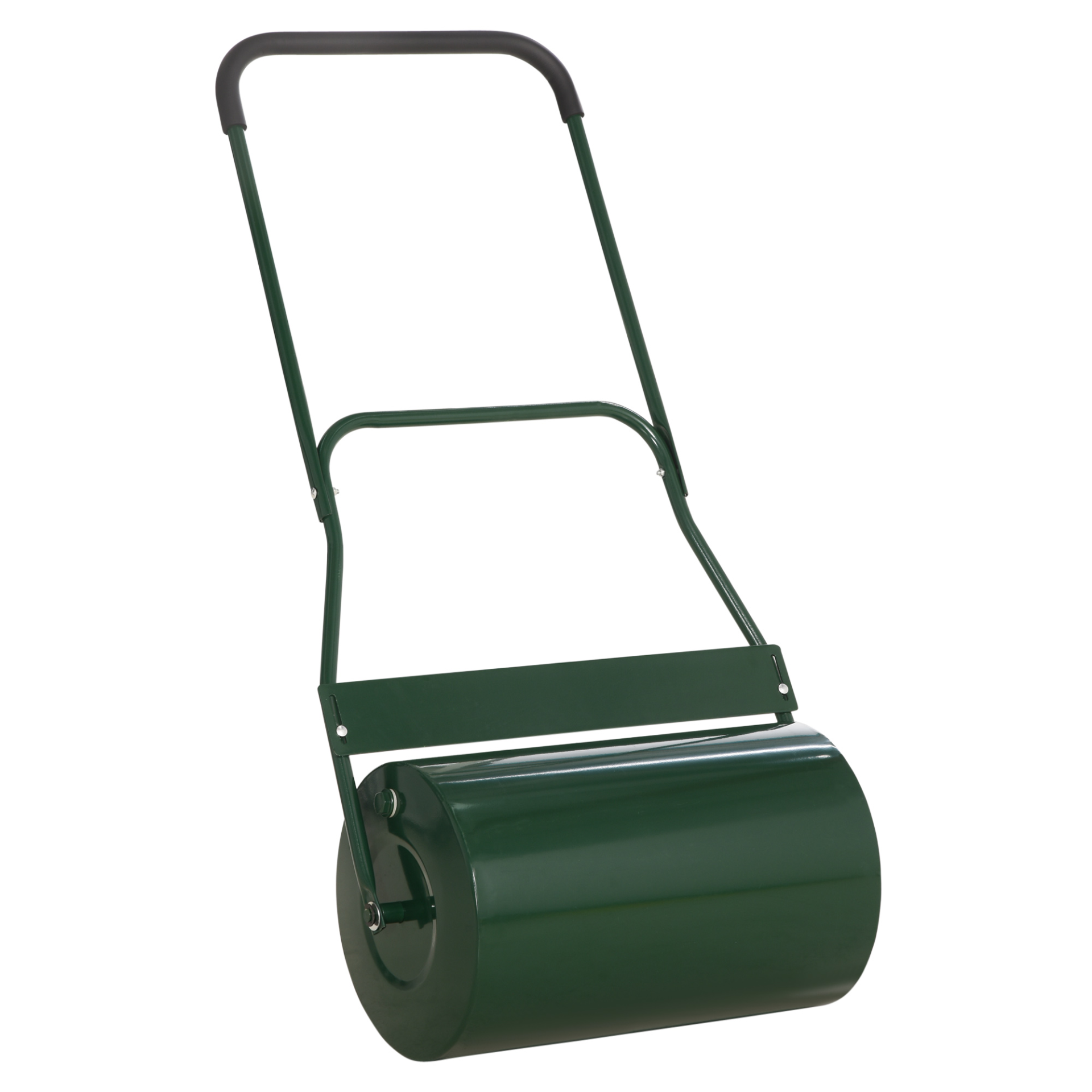 Outsunny 40L Lawn Roller Drum Scraper Bar Collapsible Handle Water or Sand Filled Φ32cm Green MyLibelula