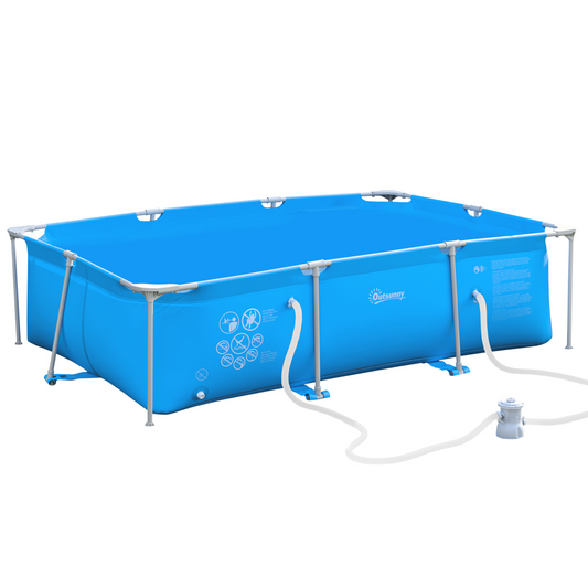 Outsunny Steel Frame Above Ground Pool | Filter Pump | Rust Resistant | 292 x 190 x 75 cm | Blue MyLibelula