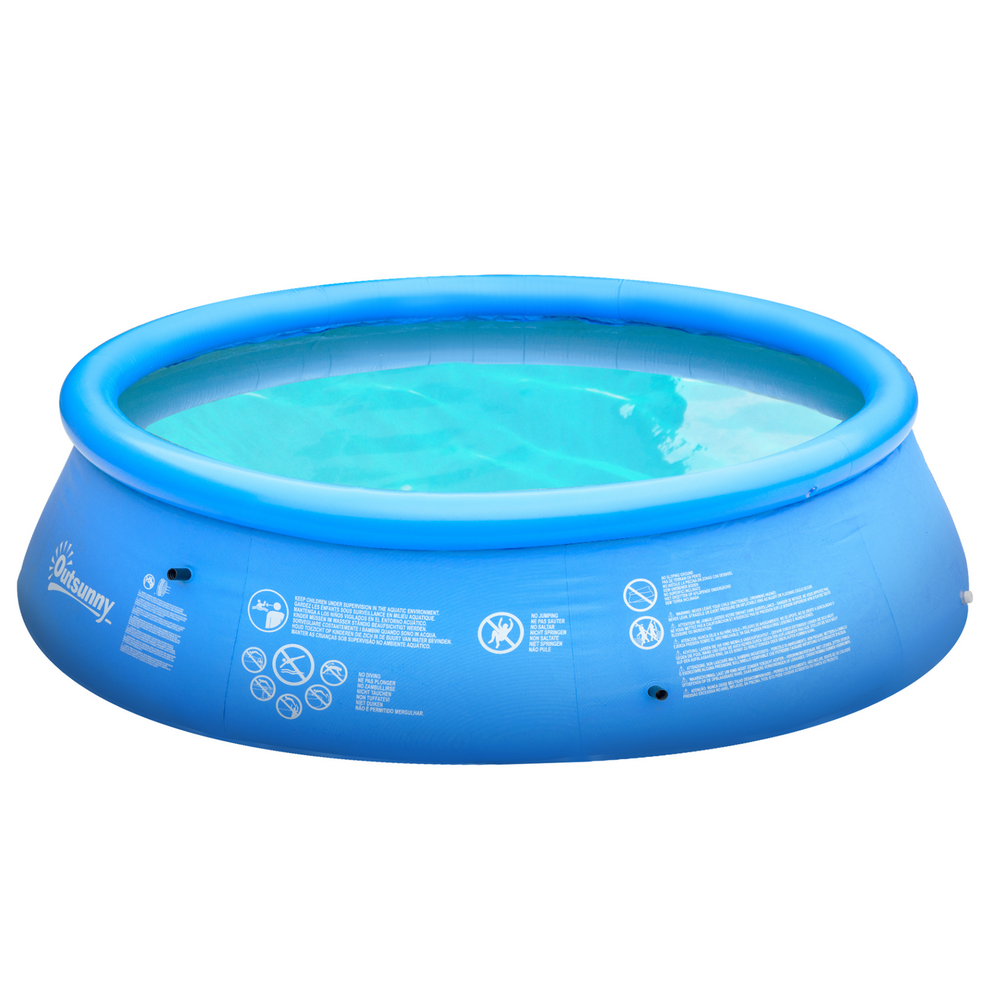 Outsunny 274cm x 76cm Family-Sized Inflatable Swimming Pool with Hand Pump - Perfect for Kids & Adults, Backyard Fun MyLibelula