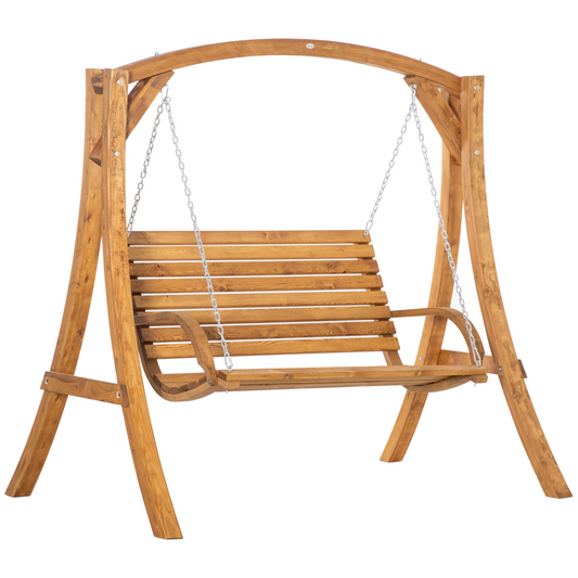 Outsunny 2 Seater Garden Swing Seat Swing Chair, Outdoor Wooden Swing Bench Seat MyLibelula