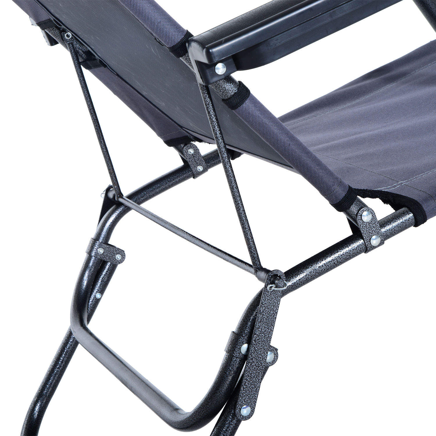 Outsunny 2 in 1 Sun Lounger Chair - Folding Reclining Chair with Adjustable Back and Pillow, Grey MyLibelula