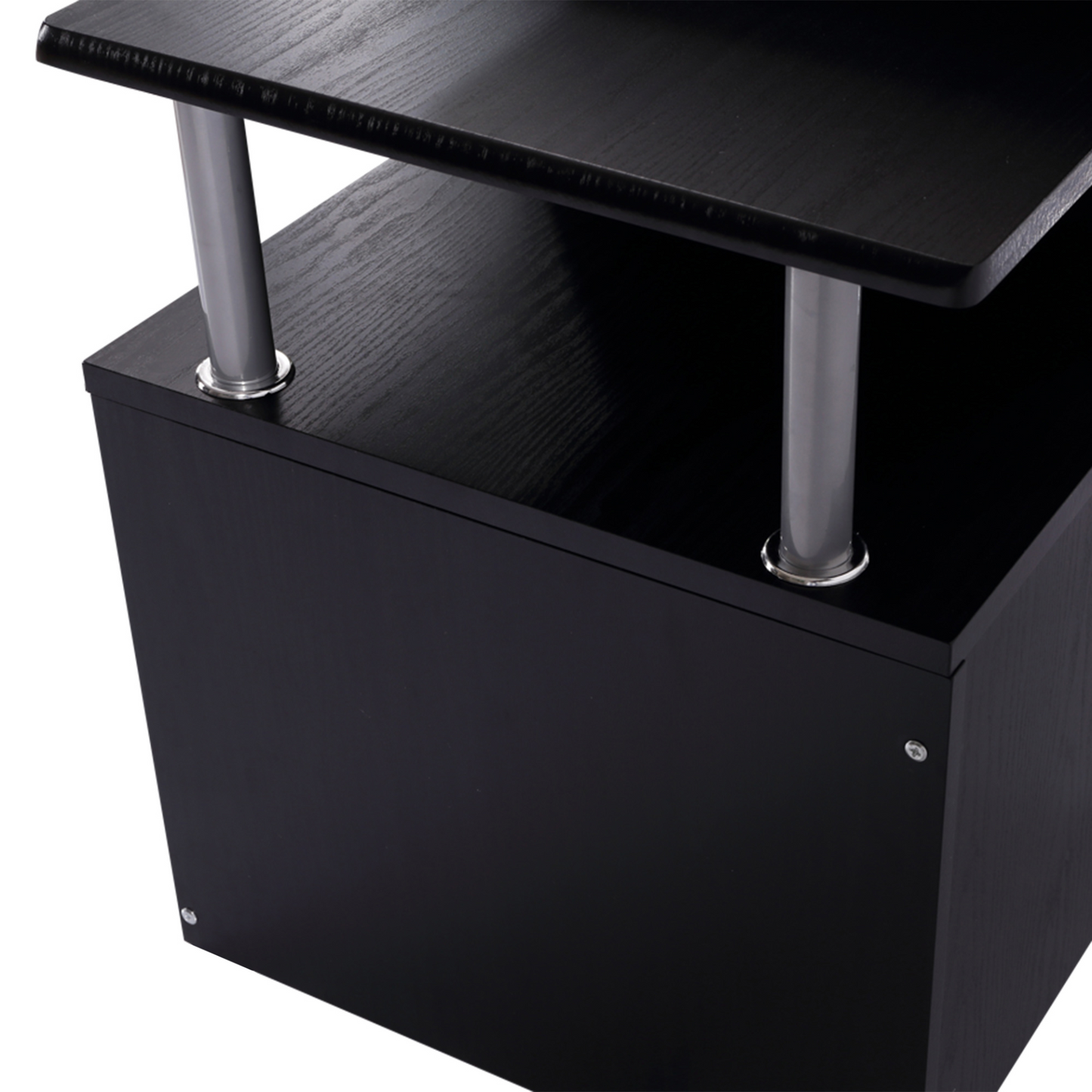 HOMCOM Black Computer Desk PC Workstation with Drawer Shelves and CPU Storage Rack - Home Office Furniture MyLibelula