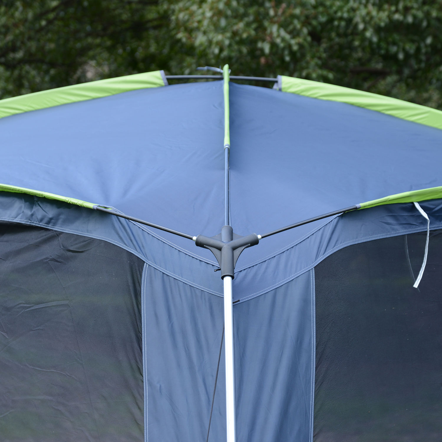 Outsunny 5-8 Person Camping Tent - Portable Dome Tent, Outdoor Screen House, Sun Shelter, 360x355x215cm - Dark Blue/Green MyLibelula