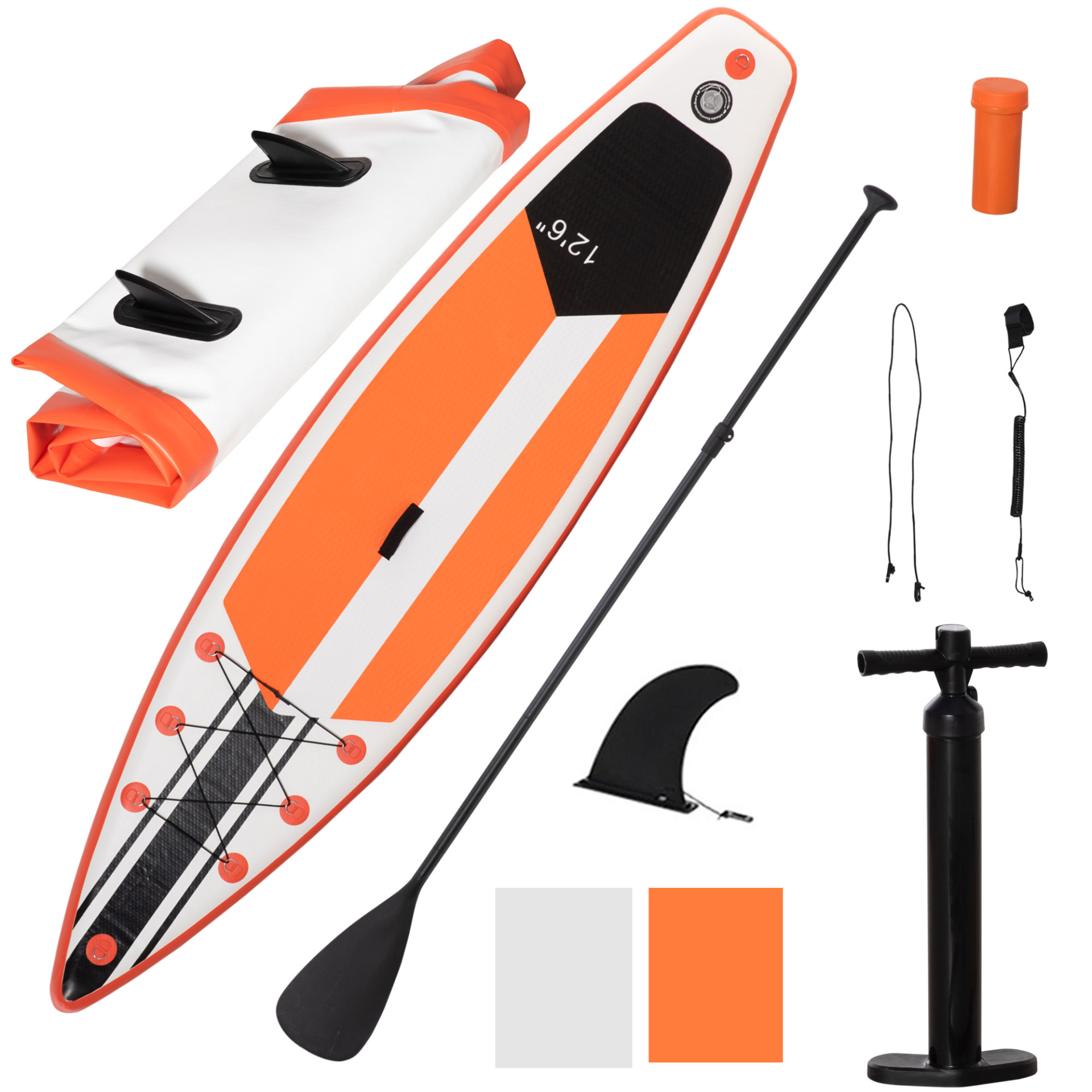 Outsunny 10'6" Inflatable Paddle Board - Adjustable Aluminium Paddle, Non-Slip Deck, ISUP Accessories & Carry Bag - White MyLibelula