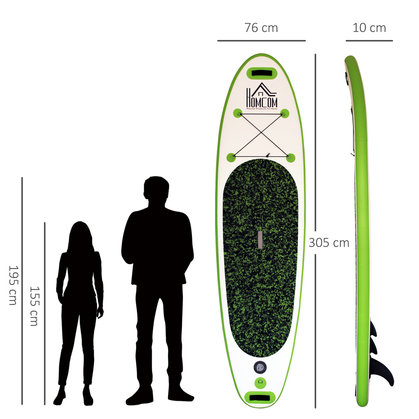 HOMCOM 10ft Inflatable Standup Paddle Board | Non-Slip, Adjustable Paddle, Carry Bag & Pump | Perfect for Beach & Outdoor Adventures MyLibelula