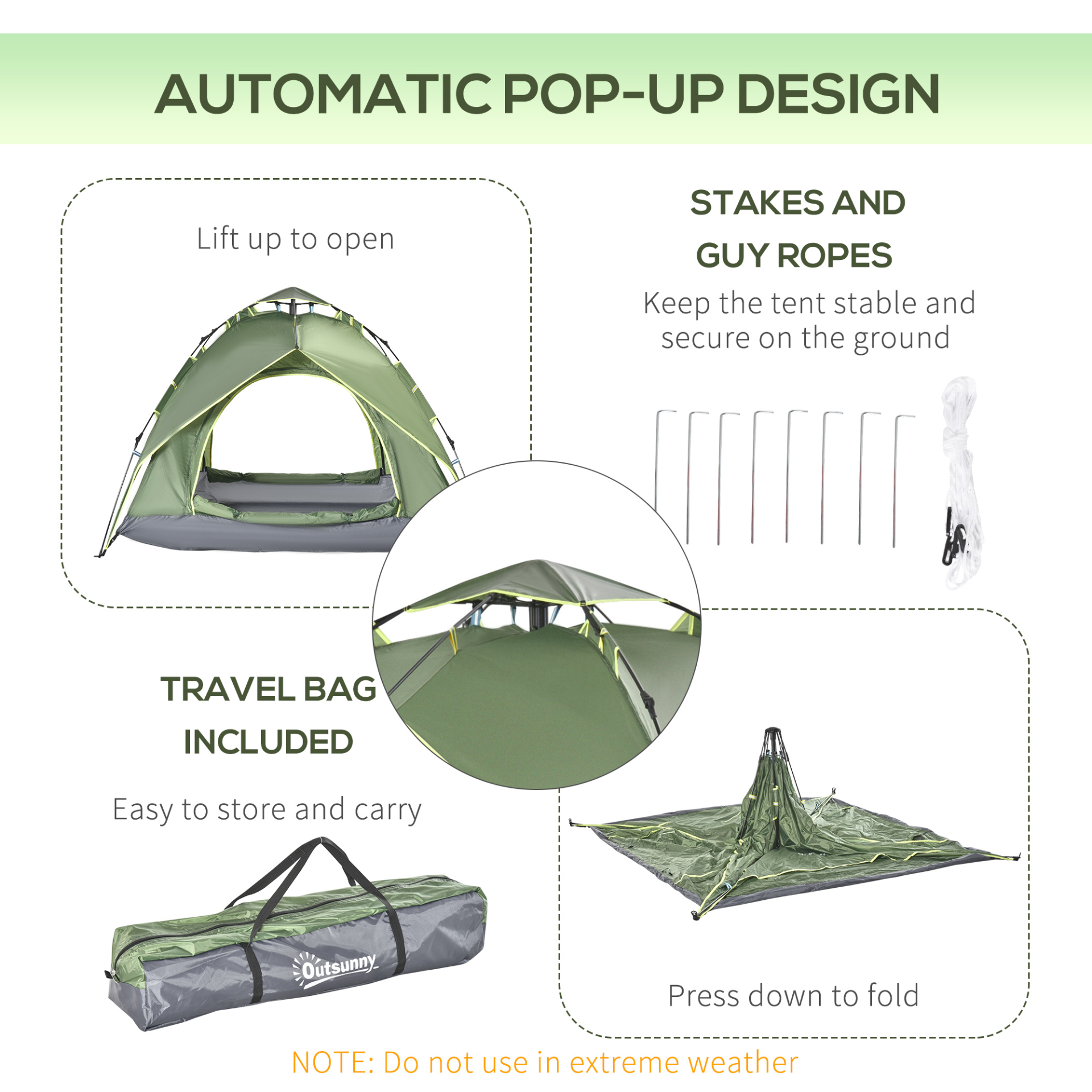 Outsunny 2 Man Pop Up Tent - Portable Double Layer Camping Shelter for Festivals, Hiking, and Family Travel MyLibelula