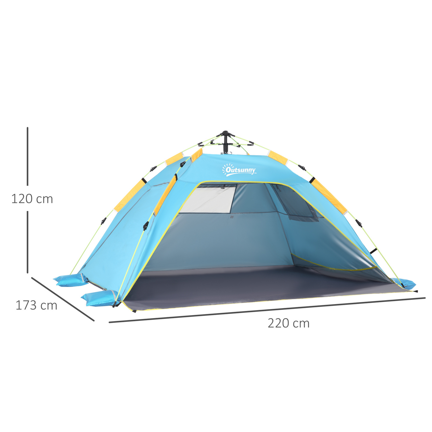 Outsunny 2 Man Pop-up Beach Tent - UV Protection & Waterproof, Light Blue MyLibelula