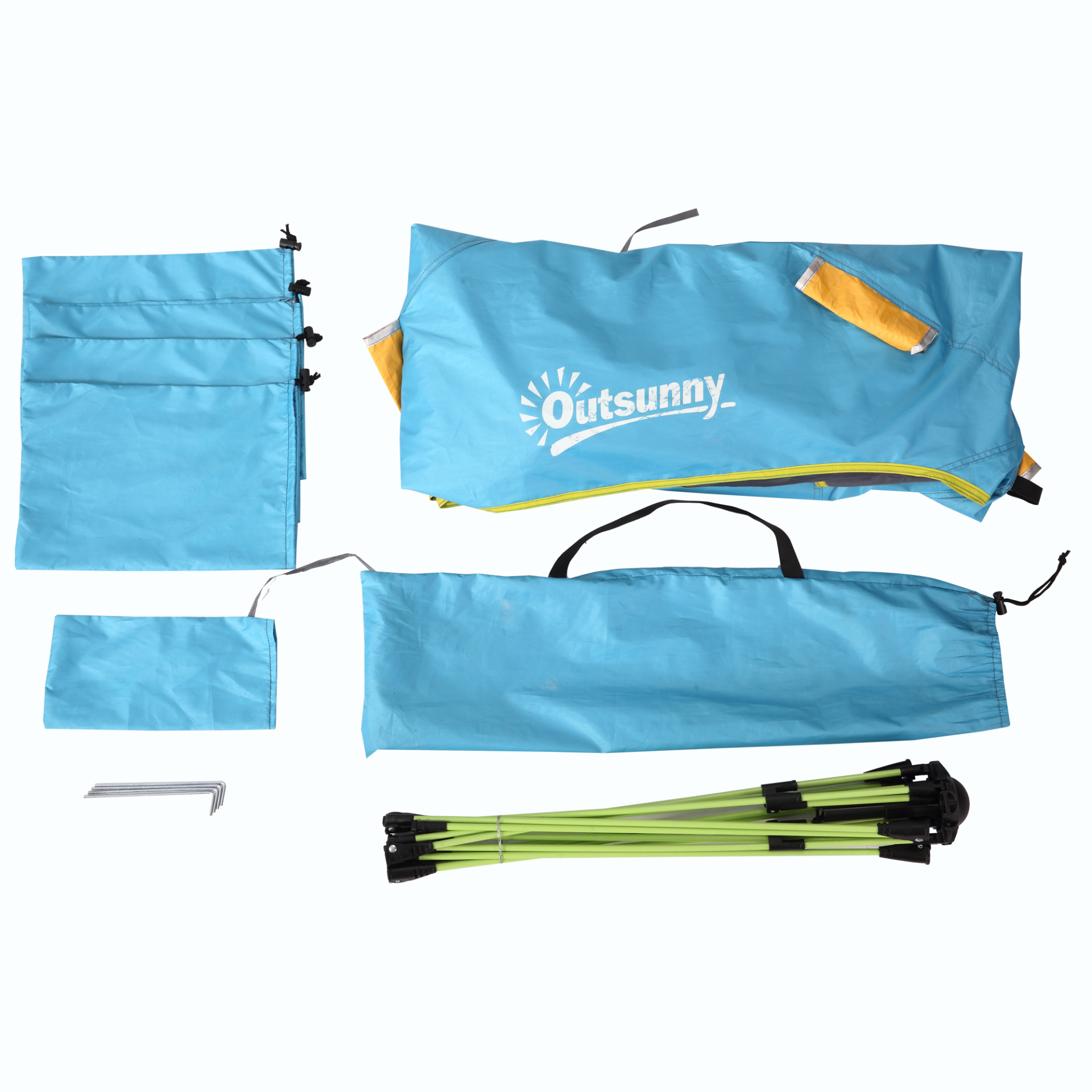 Outsunny 2 Man Pop-up Beach Tent - UV Protection & Waterproof, Light Blue MyLibelula