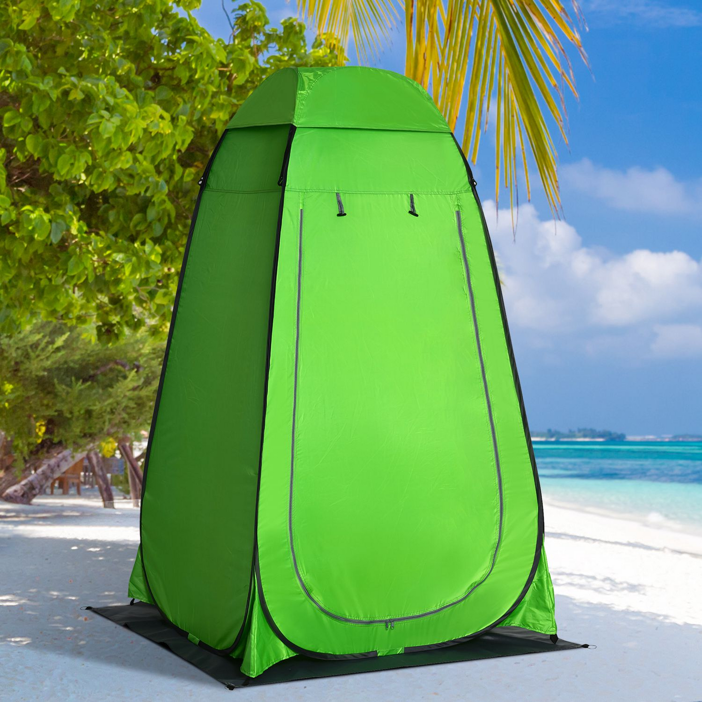 Outsunny Camping Shower Tent - Pop Up Privacy Tent for Outdoor Changing, Dressing, Bathing with Carrying Bag, Green MyLibelula