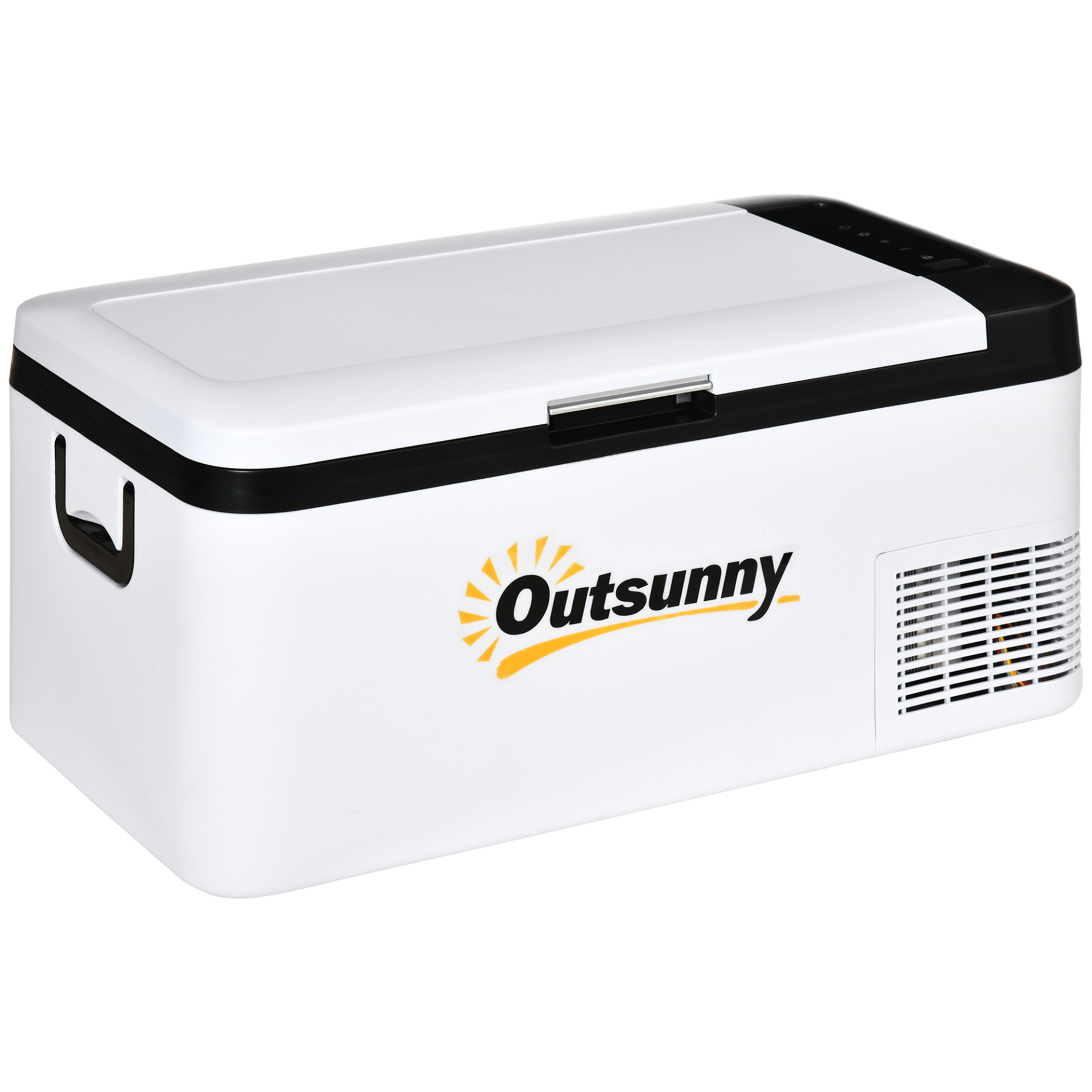 Outsunny 18L Portable 12V Car Refrigerator w/ LED Light & Foldable Handles - Ideal for Campervan, RV, Boat & Travel MyLibelula