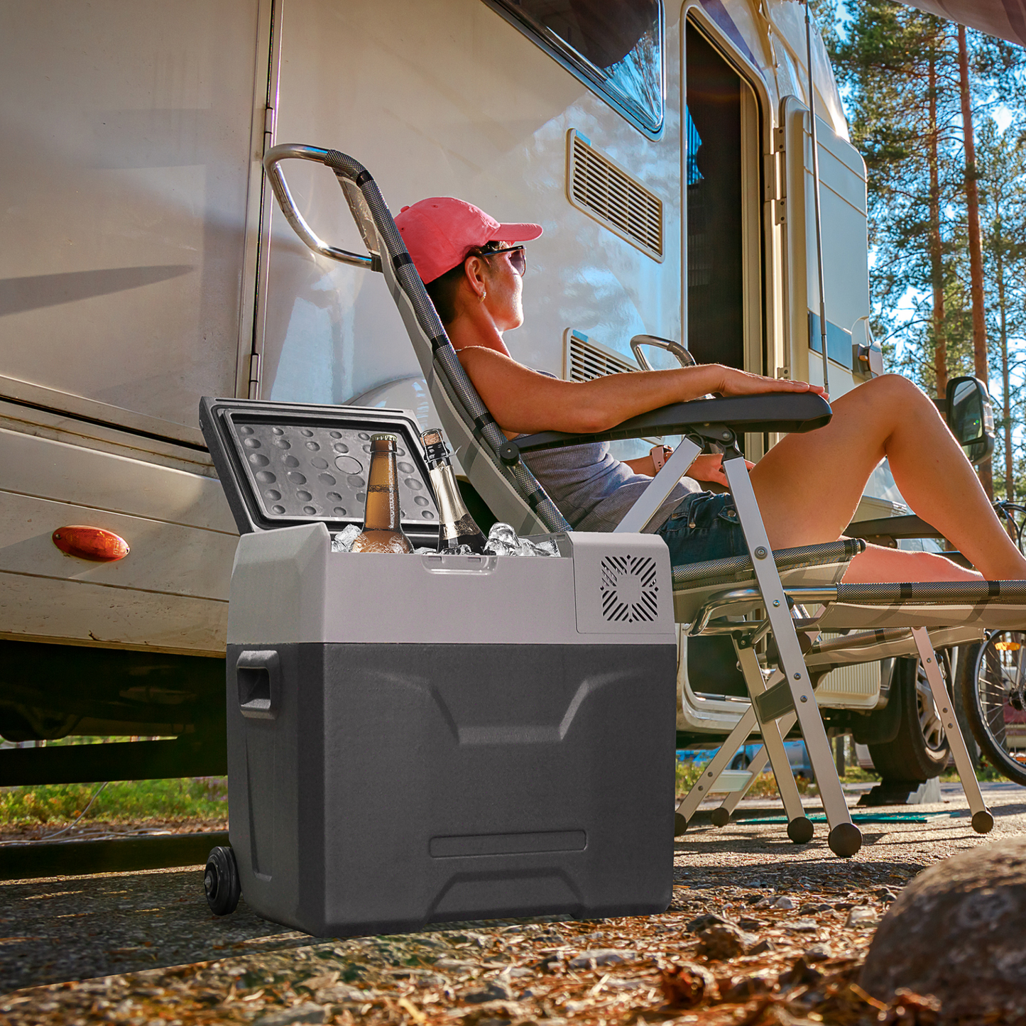 HOMCOM 50L Portable Car Refrigerator with 12/24V Compressor - Perfect for Camping MyLibelula