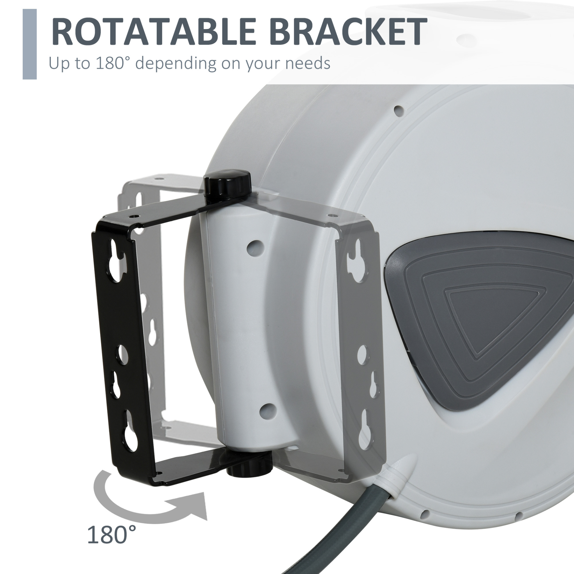 DURHAND Retractable Air Hose Reel 15m+140cm (Hose Diameter 3/8" 9.5mm), Hose Connector 1/4" BSP, Wall Mount Auto Rewind Hose-Reel MyLibelula