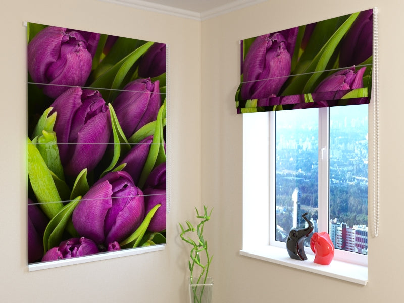 Roman Blinds Tulipani Viola MyLibelula