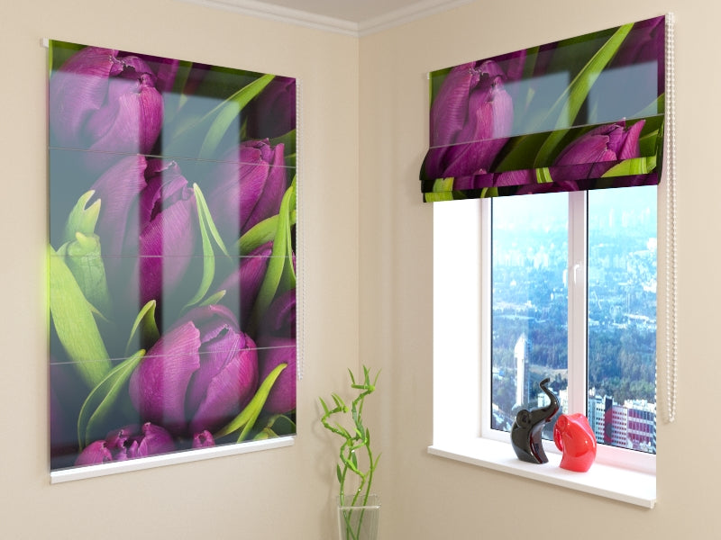 Roman Blinds Tulipani Viola MyLibelula