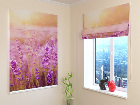 Roman Blinds Tramonto su un Campo di Lavanda MyLibelula