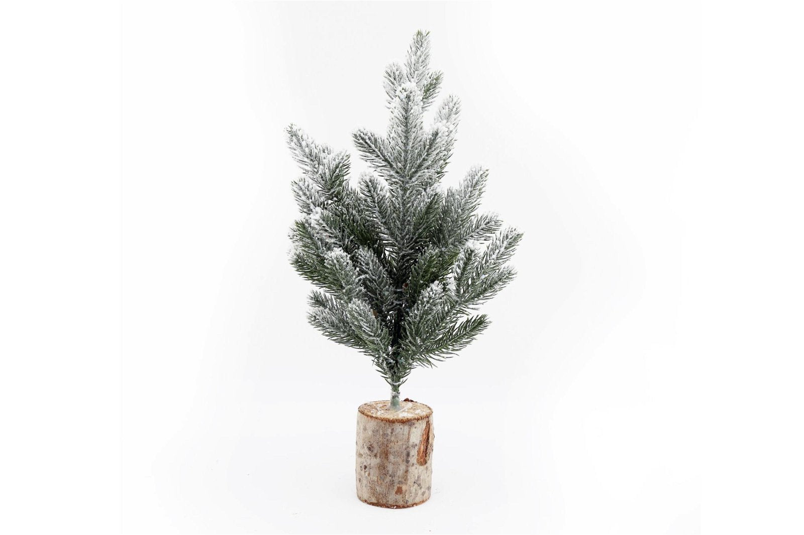 Small Frosted Christmas Tree in Natural Log Base - 43cm Height MyLibelula